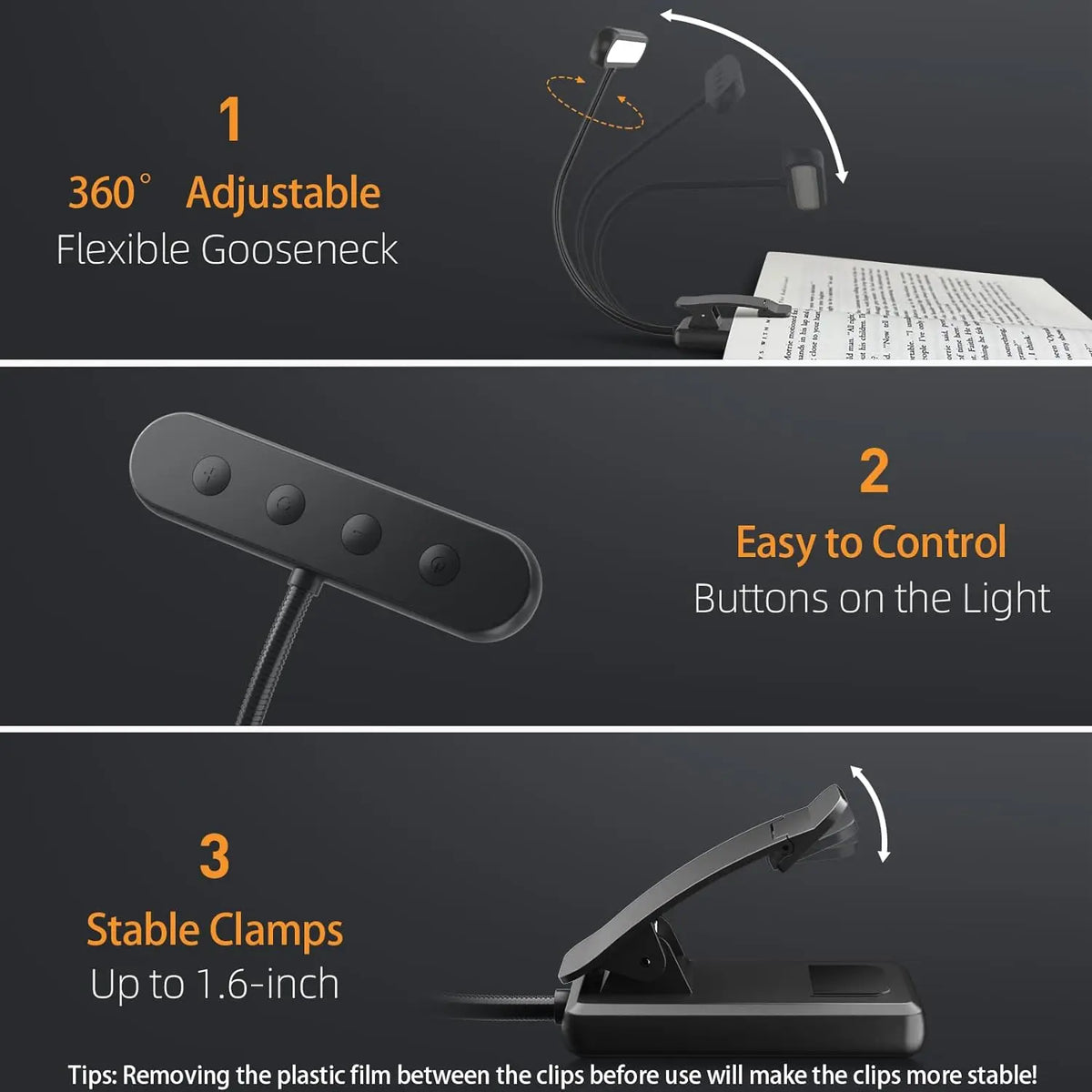 Rechargeable Clip-On Reading Light "Make Every Night Read More Relaxing"