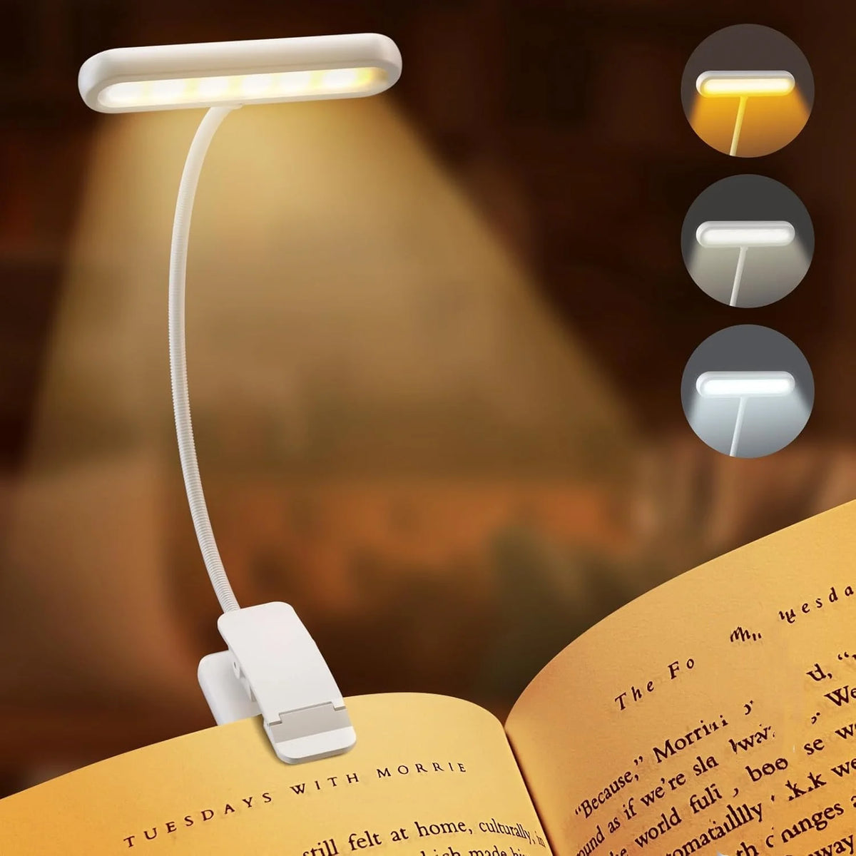 Rechargeable Clip-On Reading Light "Make Every Night's Reading More Relaxing"