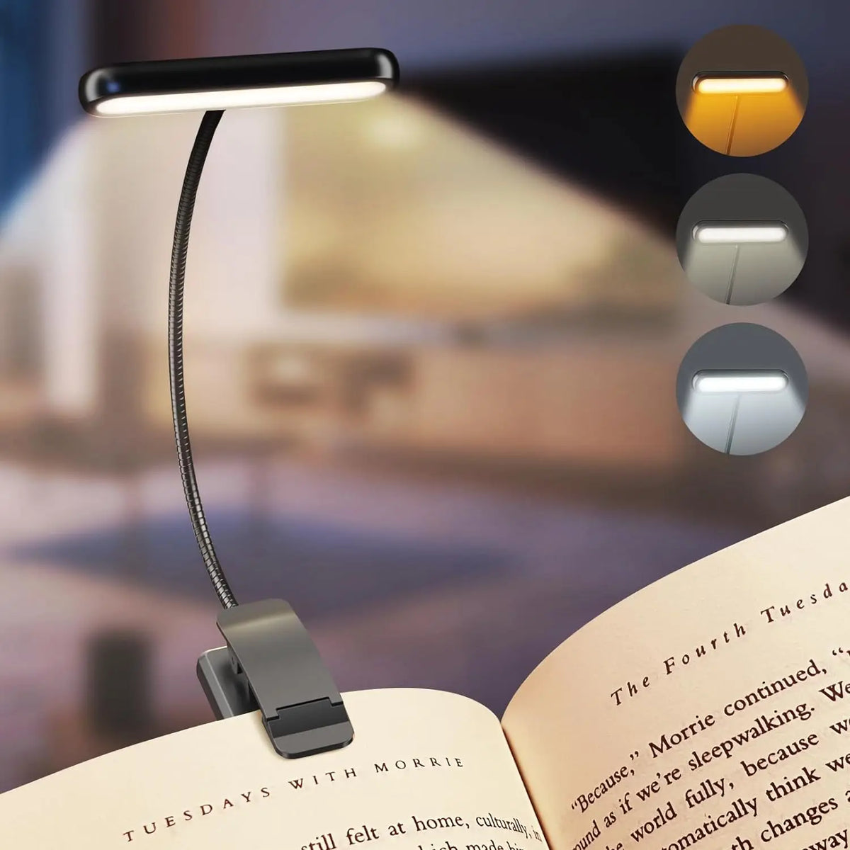 Rechargeable Clip-On Reading Light "Make Every Night Read More Relaxing"